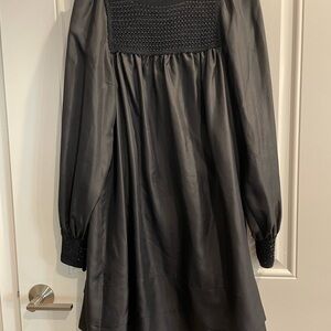 Silk Black Long-Sleeve Dress